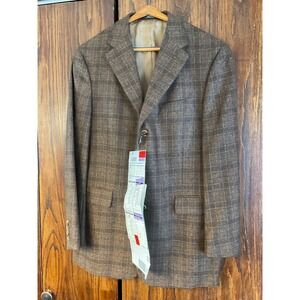 Brown and Blue Plaid Sport Coat